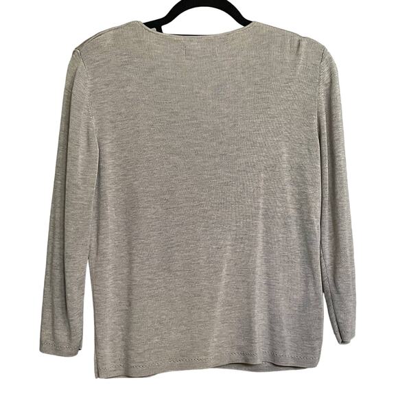 Banana Republic Cardigan Gray Button Down Silk Womens SZ Large - Picture 3 of 10